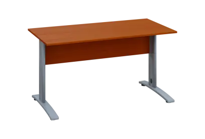 EPK 27 - 14 stůl kancelářský, kovová podnož stříbrná, deska 25 mm, široký 1400 mm, třešeň šumavská